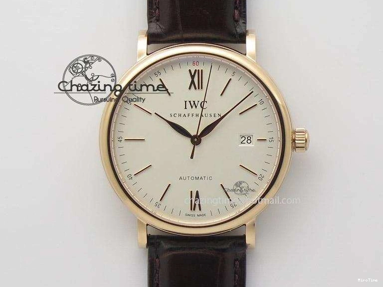 MIROTIME 0425 Modern Portofino SCHAFFHAUSEN RG MKF 1:1 V2 Best Edition White Dial On Brown Leather Strap A 7344